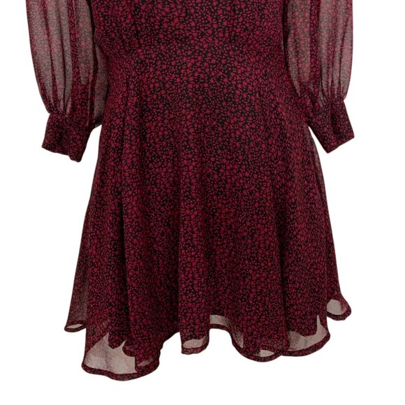Revolve X Cleobella Genova Dress XS Red Floral Sheer Balloon Sleeve Mini Party - Picture 9 of 12